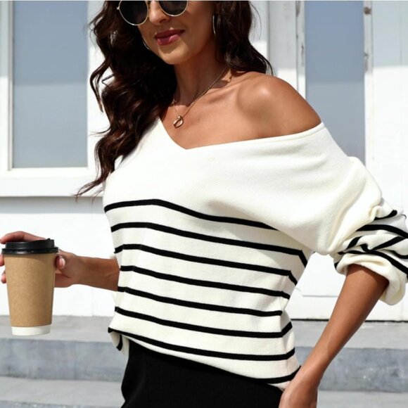 Womens 2 Piece Outfits Sweater Lounge Set Casual V Neck Knit Pajama Set Long Sle - Picture 4 of 5